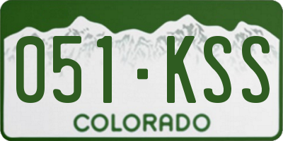 CO license plate 051KSS