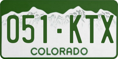 CO license plate 051KTX
