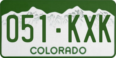 CO license plate 051KXK