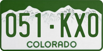 CO license plate 051KXO