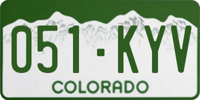 CO license plate 051KYV