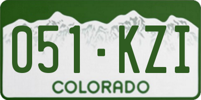 CO license plate 051KZI