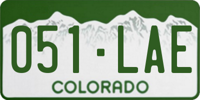 CO license plate 051LAE