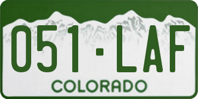 CO license plate 051LAF
