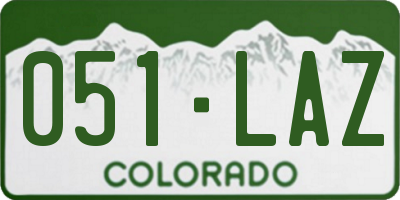 CO license plate 051LAZ