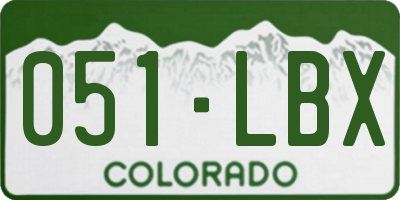 CO license plate 051LBX