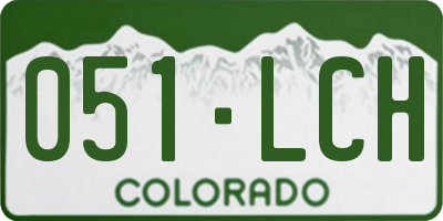 CO license plate 051LCH