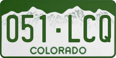 CO license plate 051LCQ