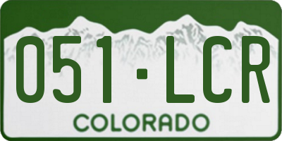 CO license plate 051LCR