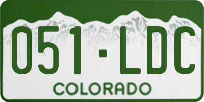 CO license plate 051LDC