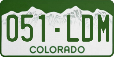 CO license plate 051LDM