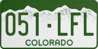 CO license plate 051LFL