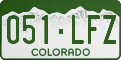 CO license plate 051LFZ