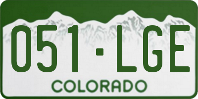 CO license plate 051LGE
