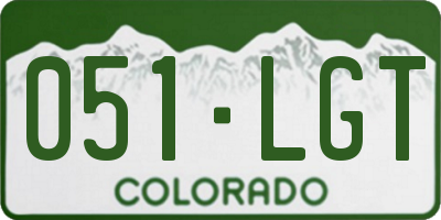 CO license plate 051LGT