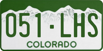 CO license plate 051LHS
