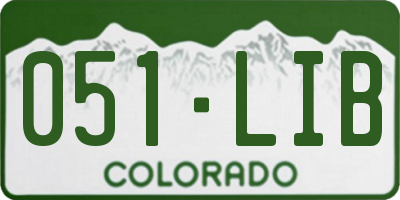 CO license plate 051LIB