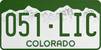CO license plate 051LIC