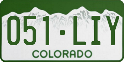 CO license plate 051LIY