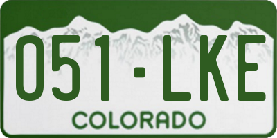 CO license plate 051LKE