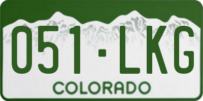 CO license plate 051LKG