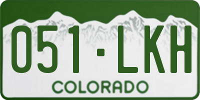 CO license plate 051LKH