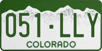 CO license plate 051LLY