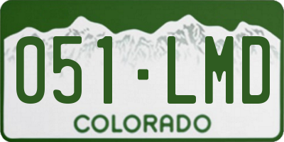 CO license plate 051LMD