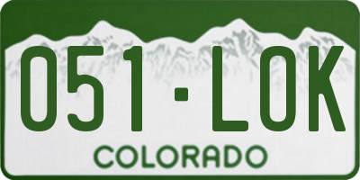 CO license plate 051LOK