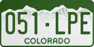 CO license plate 051LPE