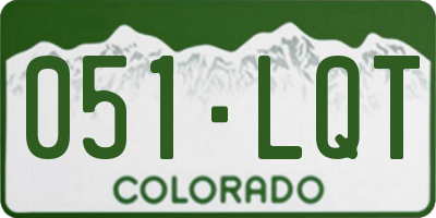 CO license plate 051LQT