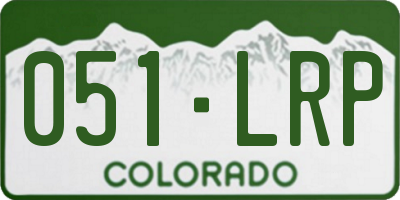 CO license plate 051LRP