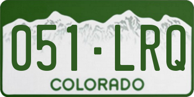 CO license plate 051LRQ