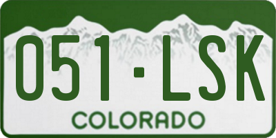 CO license plate 051LSK