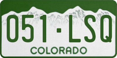 CO license plate 051LSQ