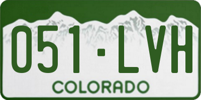 CO license plate 051LVH