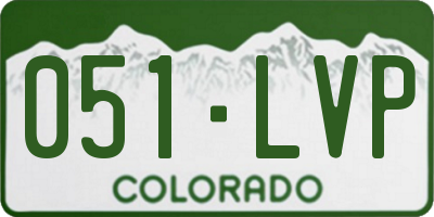 CO license plate 051LVP