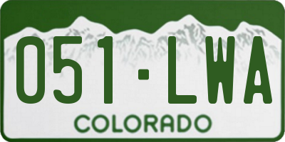 CO license plate 051LWA