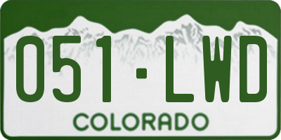 CO license plate 051LWD