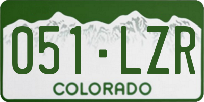 CO license plate 051LZR