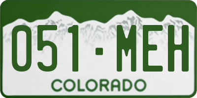 CO license plate 051MEH