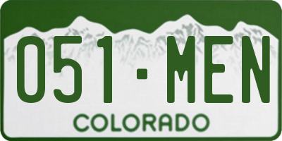 CO license plate 051MEN