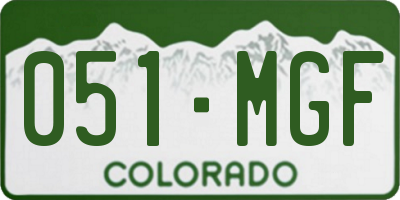CO license plate 051MGF
