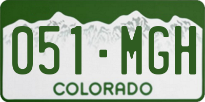 CO license plate 051MGH