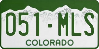 CO license plate 051MLS