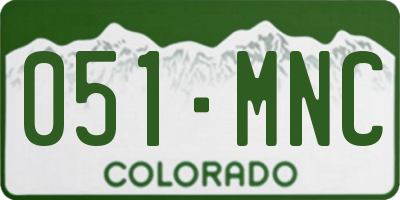 CO license plate 051MNC