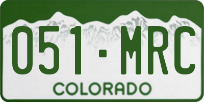 CO license plate 051MRC