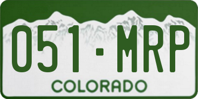 CO license plate 051MRP
