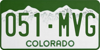 CO license plate 051MVG