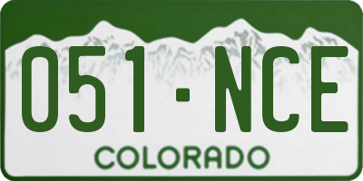 CO license plate 051NCE